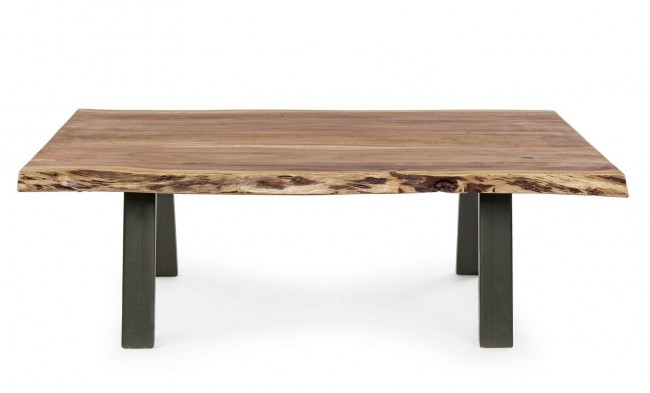 Masuta de cafea Aron, Lemn de acacia, Negru-Maro, 115x65x40 cm  [3]