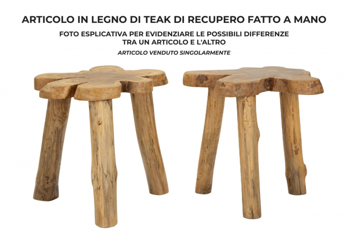 Masuta de cafea, BINGTANG din tec reciclat cm50x47x50 (piesa unica) [8]
