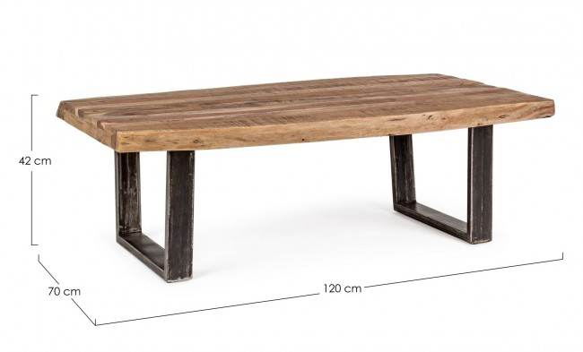 Masuta de cafea Elmer, Lemn de acacia, Maro, 120x70x42 cm  [2]
