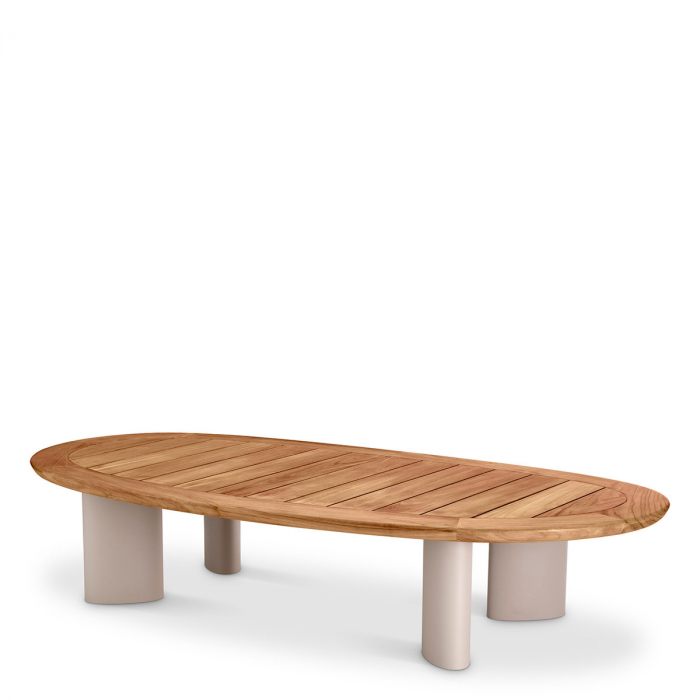 Măsuță de cafea, Free Form din tec natur de exterior , Dims: L. 170.5 | W. 85 | H. 34.5  (CM) [1]