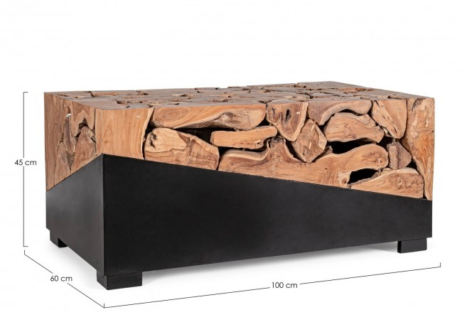 Masuta de cafea Grenade, Lemn, Negru-maro, 100x60x45 cm  [2]