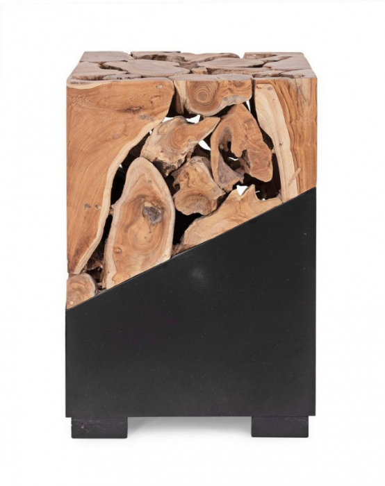 Masuta de cafea Grenade, Lemn, Negru-Maro, 40x40x60 cm  [4]