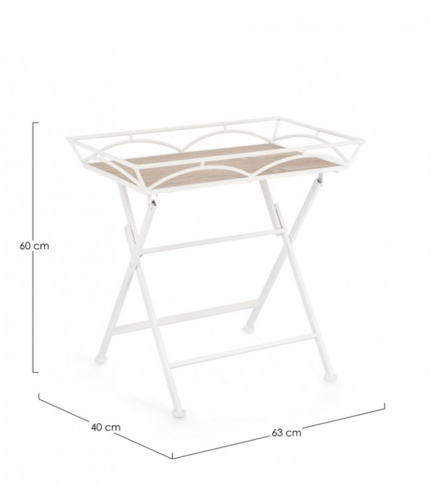 Masuta de cafea Guenda, Alb, 60 Cm [2]