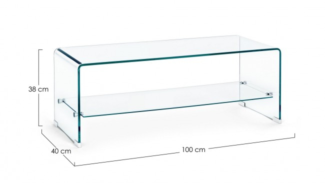 Masuta de cafea Iride, Sticla, Translucid, 100x40x38 cm  [2]