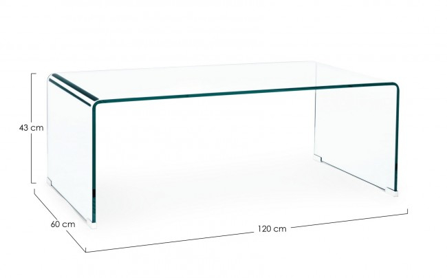 Masuta de cafea Iride, Sticla, Translucid, 120x60x43 cm  [2]