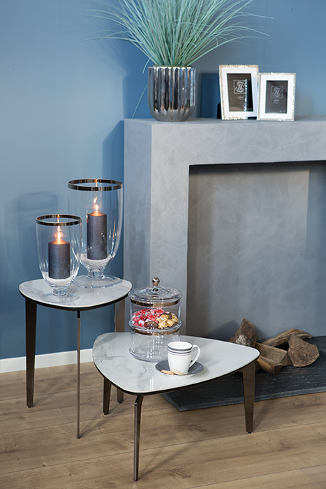 Masuta de cafea KELON, ceramica/otel inoxidabil/nichel, 32 x 62 cm [2]