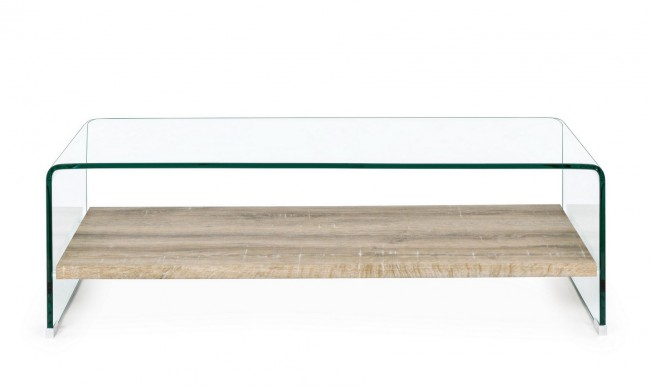 Masuta de cafea Kenya, Lemn-Sticla, Maro, 110x55x35 cm  [3]