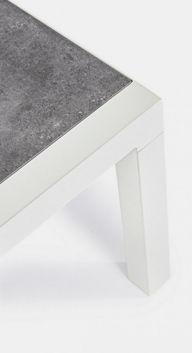 Masuta de cafea Kledi, Aluminiu, Alb, 120x70x43 cm [4]