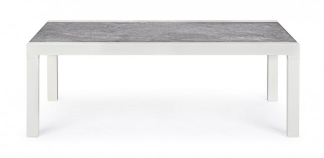 Masuta de cafea Kledi, Aluminiu, Alb, 120x70x43 cm [3]