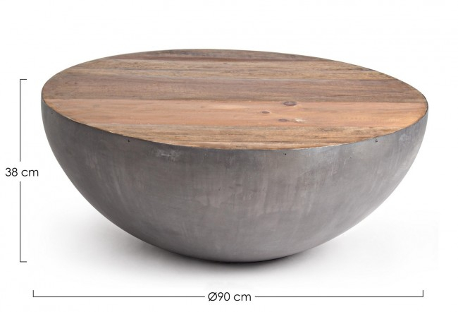Masuta de cafea Lancester, Otel/Lemn, Gri, 90x38 cm  [2]