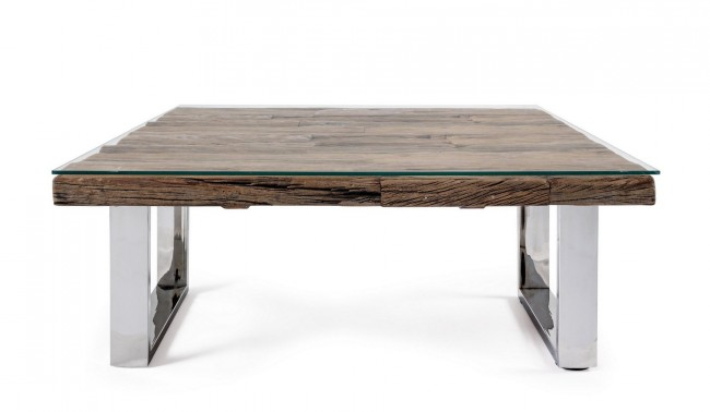 Masuta de cafea STANTON, Lemn, Maro, 100x100x40 cm [3]