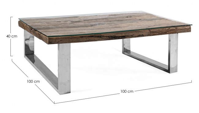 Masuta de cafea STANTON, Lemn, Maro, 100x100x40 cm [2]