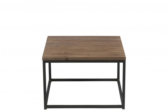 Masuta de cafea, Lemn/Metal/Fier, Maro/Negru, 60x60x41 cm [3]
