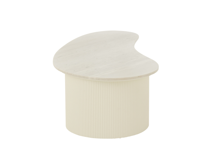 Masuta de cafea marmura/mdf, alba [6]