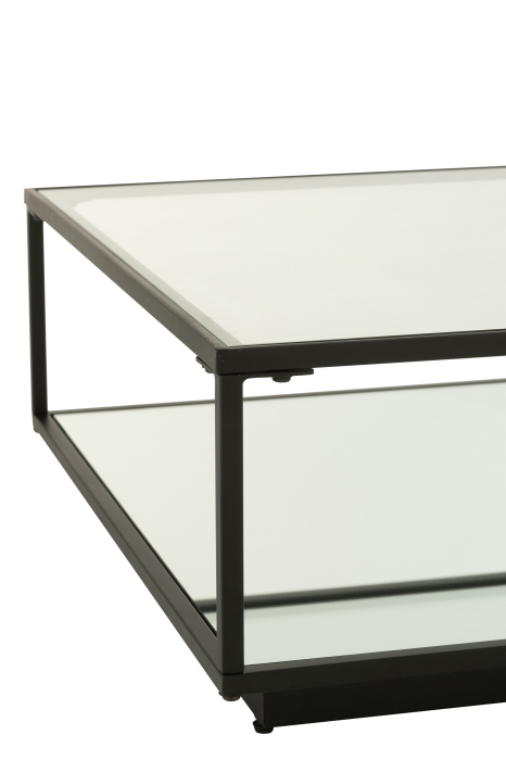 Masuta de cafea metal/sticla neagra, L [4]