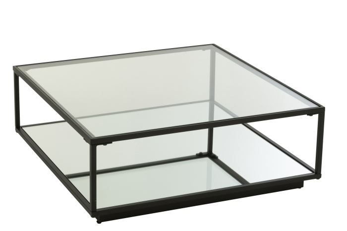 Masuta de cafea metal/sticla neagra, L [2]