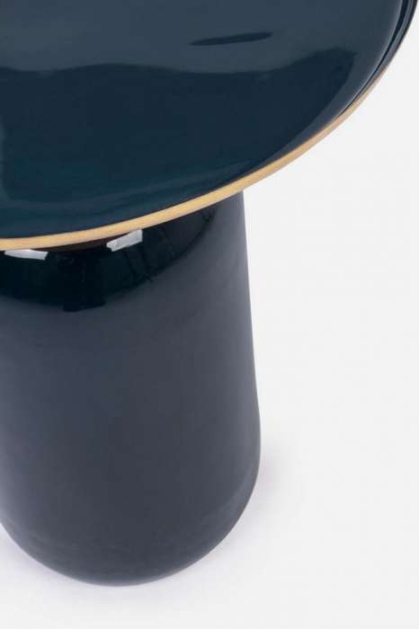 Masuta de cafea Nalima rotunda, Metal, Albastru, x40.5x45.5 cm [3]