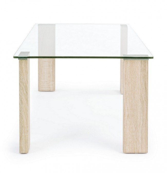 Masuta de cafea New Arley, Sticla, Maro, 120x60x45 cm  [3]