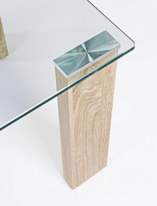 Masuta de cafea New Arley, Sticla, Maro, 120x60x45 cm  [4]