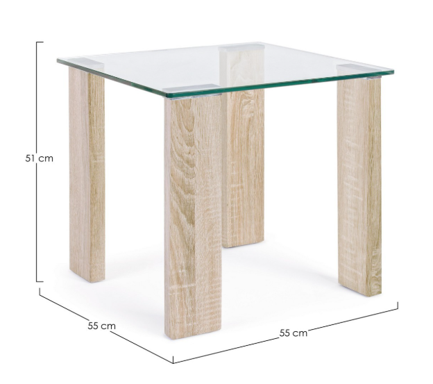 Masuta de cafea New Arley, Sticla, Maro, 55x55x51 cm [3]
