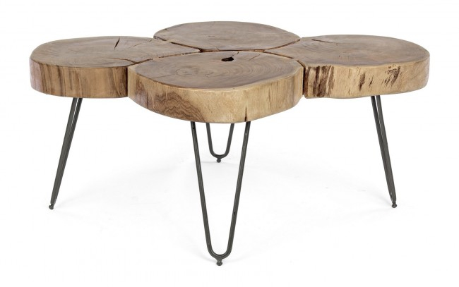 Masuta de cafea Orbital, Lemn de acacia, Negru-Maro, 90x60x40 cm  [3]