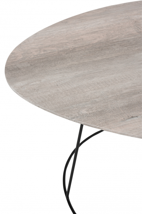 Masuta de cafea Oval Distorted, Mdf/Fier, Negru/Gri, 69x55x45 cm [3]