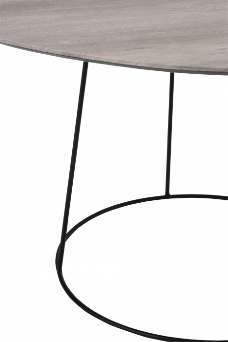 Masuta de cafea Oval Distorted, Mdf/Fier, Negru/Gri, 69x55x45 cm [2]