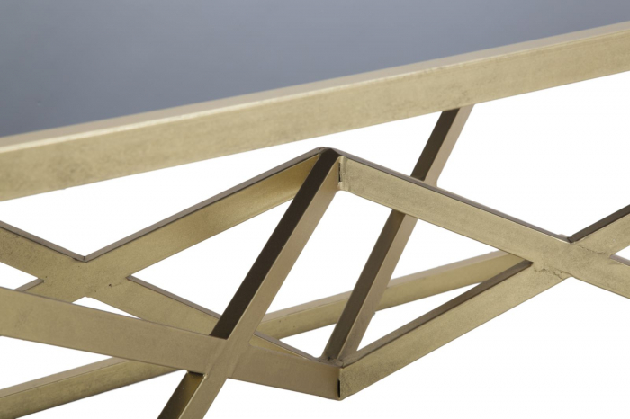 Masuta de cafea Piramid, MDF/Sticla, Negru/Auriu, 110x60x45 cm [4]