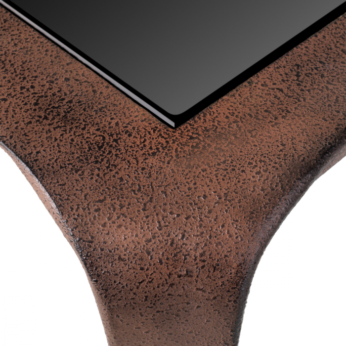 Masuta de cafea, Quentin din sticla neagra aspect oxidat, Dimensiuni: L. 80 | W. 80 | H. 37   [6]