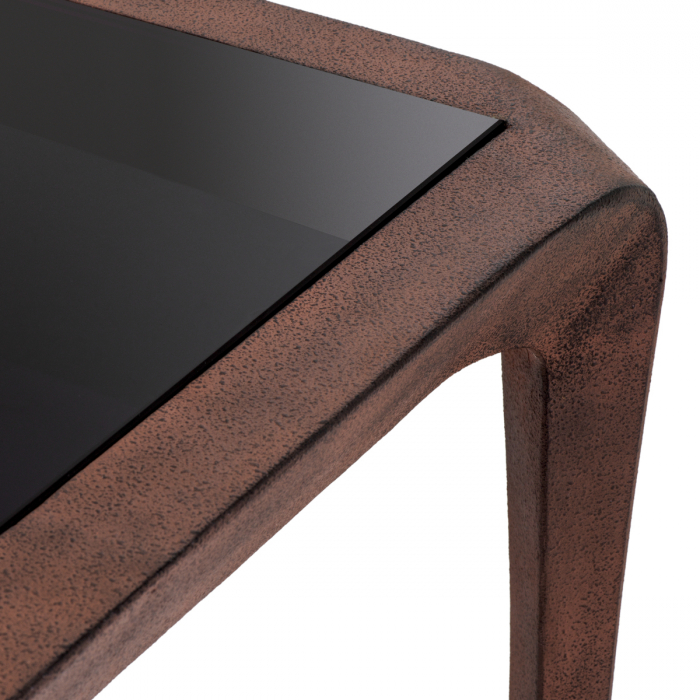 Masuta de cafea, Quentin din sticla neagra aspect oxidat, Dimensiuni: L. 80 | W. 80 | H. 37   [5]