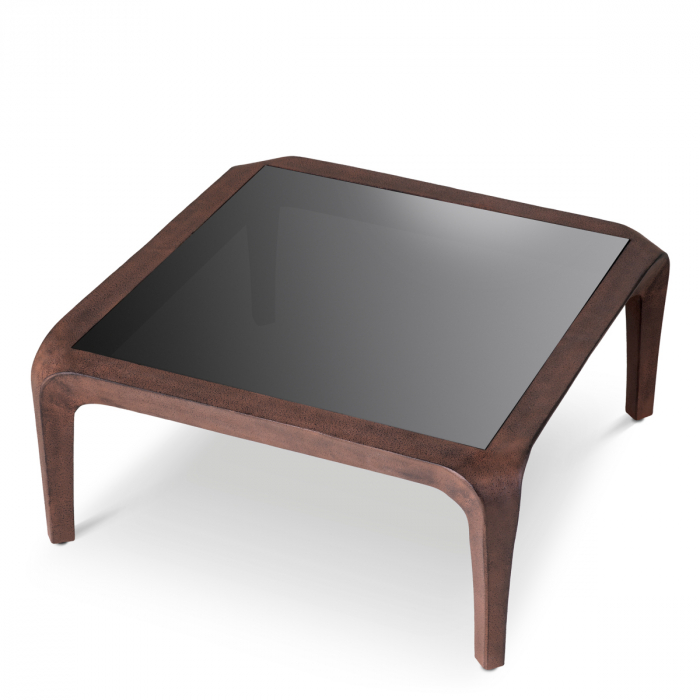 Masuta de cafea, Quentin din sticla neagra aspect oxidat, Dimensiuni: L. 80 | W. 80 | H. 37   [3]