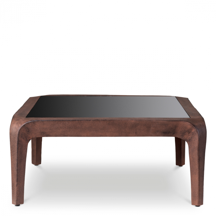 Masuta de cafea, Quentin din sticla neagra aspect oxidat, Dimensiuni: L. 80 | W. 80 | H. 37   [4]