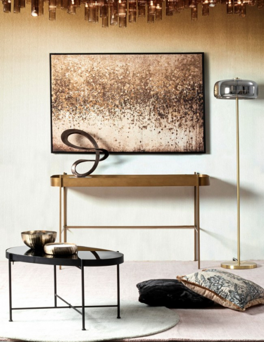 Masuta de cafea Rashida, Metal, Negru, 70x46x40 cm  [4]