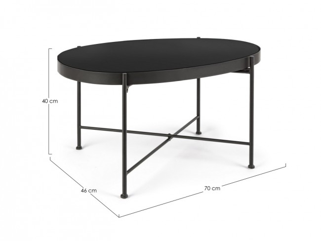 Masuta de cafea Rashida, Metal, Negru, 70x46x40 cm  [2]