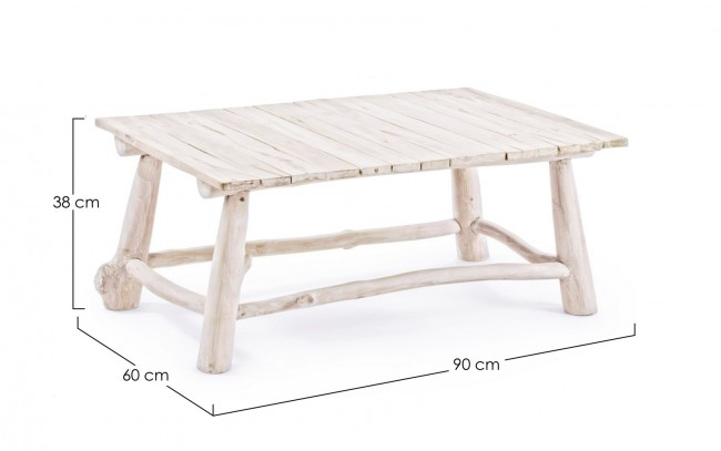 Masuta de cafea Sahel, Lemn, Alb, 90x60x38 cm [2]