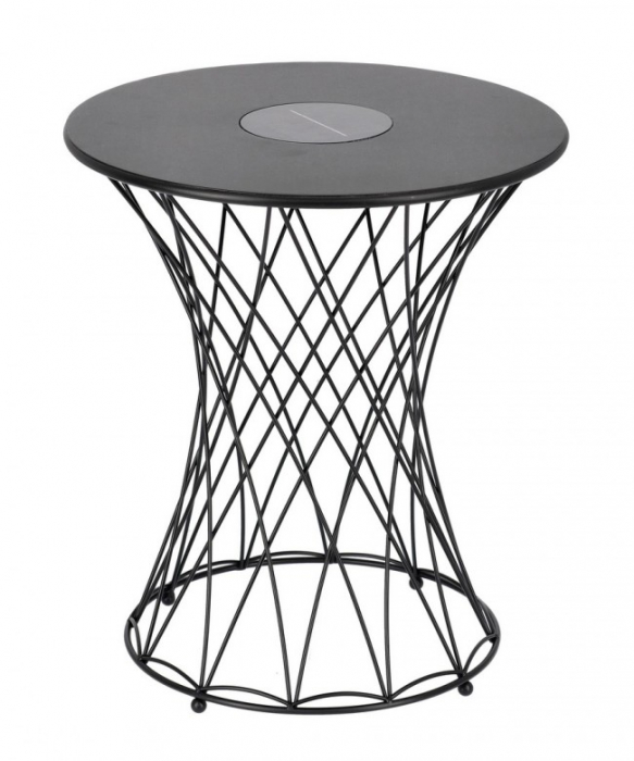 Masuta de cafea Solara Jeevan, Rotunda, Negru, 45 Cm H [1]