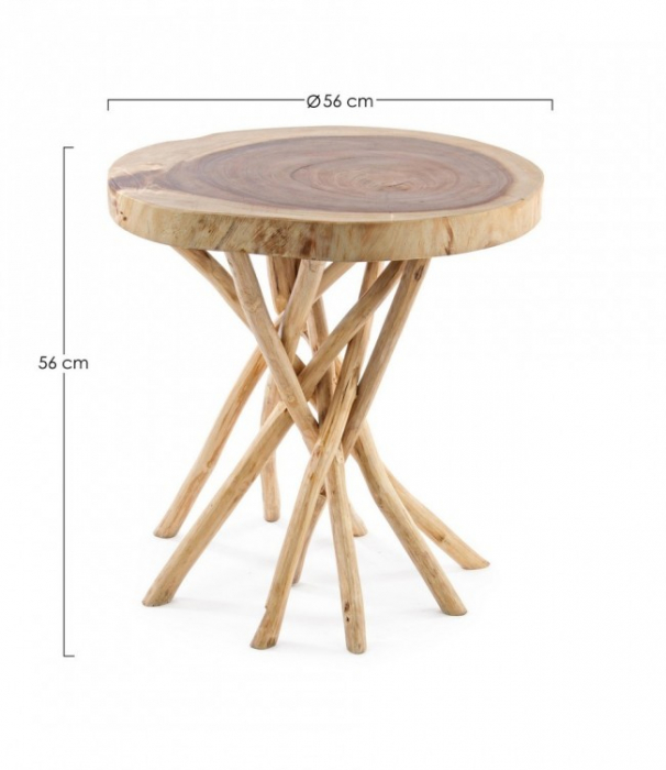 Masuta de cafea Solidad, Lemn, Maro, 56x56x56 cm  [2]