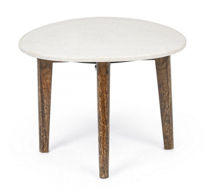 Masuta de cafea Sylvester, Lemn de mango, Alb, 70x50x36 cm  [4]
