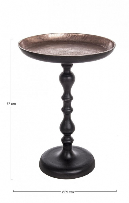 Masuta de cafea Tahin, Aluminiu, Negru-Auriu, 39x57 cm [2]