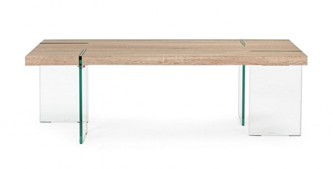 Masuta de cafea Tom, Lemn/Sticla, Maro, 120x60x38 cm [3]
