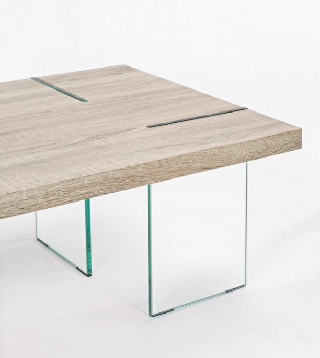 Masuta de cafea Tom, Lemn/Sticla, Maro, 120x60x38 cm [5]
