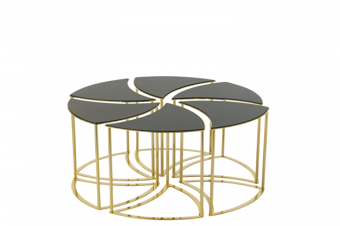 Măsuță de cafea, Tornado, Auriu, Set 6 [5]