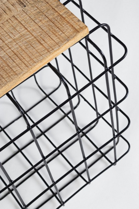 Masuta de cafea Trellis, Otel, Maro, 35x35x52 cm [4]