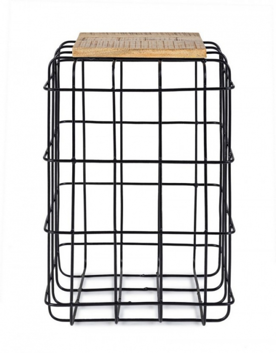 Masuta de cafea Trellis, Otel, Maro, 35x35x52 cm [3]