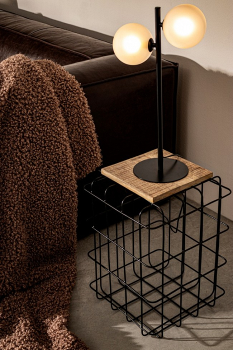 Masuta de cafea Trellis, Otel, Maro, 35x35x52 cm [5]