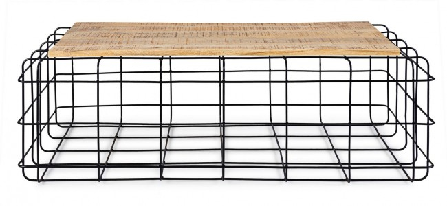 Masuta de cafea Trellis, Otel, Negru, 110x65x35 cm [3]