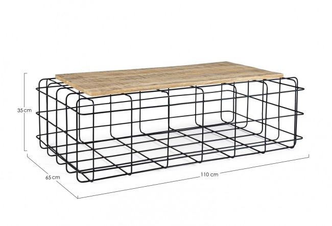 Masuta de cafea Trellis, Otel, Negru, 110x65x35 cm [2]