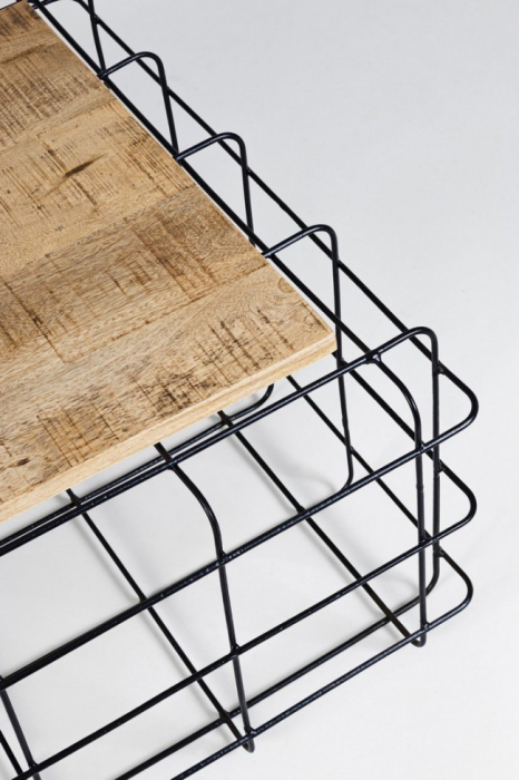 Masuta de cafea Trellis, Otel, Negru, 110x65x35 cm [4]