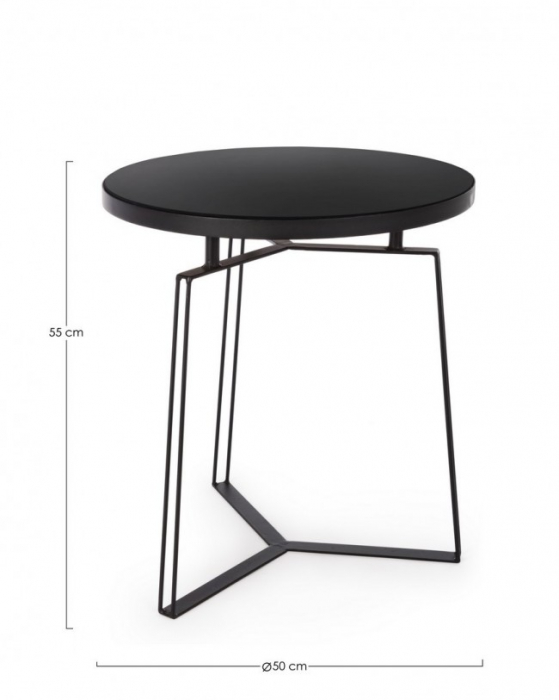 Masuta de cafea Zaira, Metal, Negru, 50x55 cm [2]
