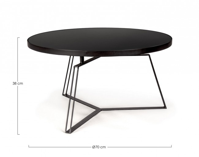 Masuta de cafea Zaira, Metal, Negru, 70x38 cm  [2]